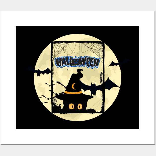 Black Cat Halloween Wall Art by ahlama87